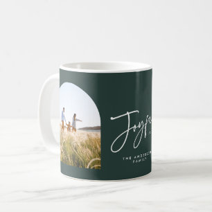 Moderne, elegante groene typografie blij met Kerst Koffiemok