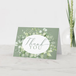 Moderne Elegante Groene Vouw Dankkaart Bedankkaart