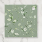 Moderne Elegante Groene Vouwkaart Bedankt Bedankjes Labels (Achterkant)