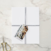 Moderne Elegante Groene Vrolijke Kerstmis Familief Cadeaulabel (Met Touw)