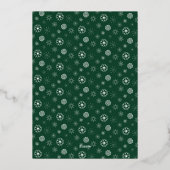 Moderne Elegante Groene Vrolijke Kerstmis Sneeuwvl Folie Feestdagenkaart (Achterkant)