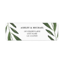 Moderne Elegante Groene Waterverf Blad Bruiloft