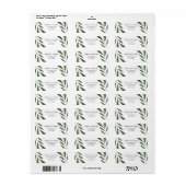 Moderne Elegante Groene Waterverfblad Bruiloft Etiket (Full Sheet)