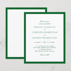 Moderne Elegante Groene & Witte Minimalistische Tr