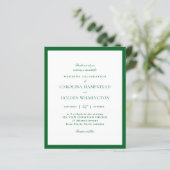 Moderne Elegante Groene & Witte Minimalistische Tr (Staand voorkant)