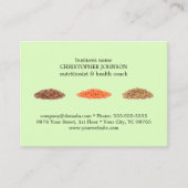 Moderne Elegante Groene Zaden Foto Voedingsdeskund Visitekaartje (Voorkant)