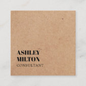 Moderne, elegante, groengedrukte KraftPaper-consul Vierkante Visitekaartje (Voorkant)