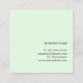 Moderne, elegante, groengedrukte KraftPaper-consul Vierkante Visitekaartje (Achterkant)