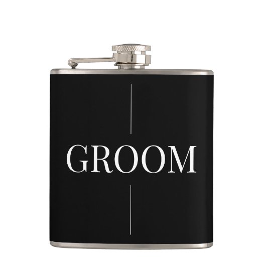 Moderne Elegante Groom Flask Heupfles (Voorkant)