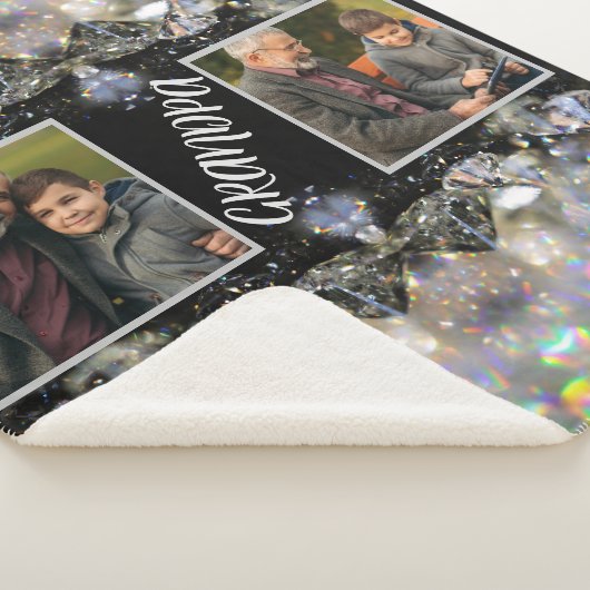 Moderne elegante grootvader Creëer uw eigen foto's Sherpa Deken (3/4)