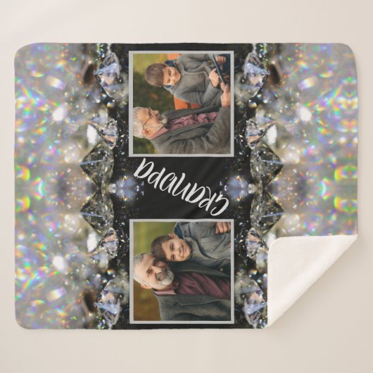 Moderne elegante grootvader Creëer uw eigen foto's Sherpa Deken (Voorkant (horizontaal))