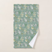 Moderne elegante grove zilver laat botanisch over bad handdoek (Handdoek)