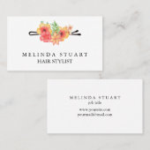 Moderne Elegante Haar Stylist Professionele Logo Visitekaartje (Voorkant / Achterkant)