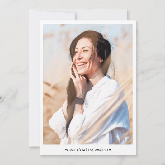 Moderne Elegante Hallo Veertig 40e Foto Verjaardag Kaart (Achterkant)