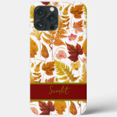 Moderne elegante Halloween lente bladeren & bloeme Case-Mate iPhone Case (Achterkant)