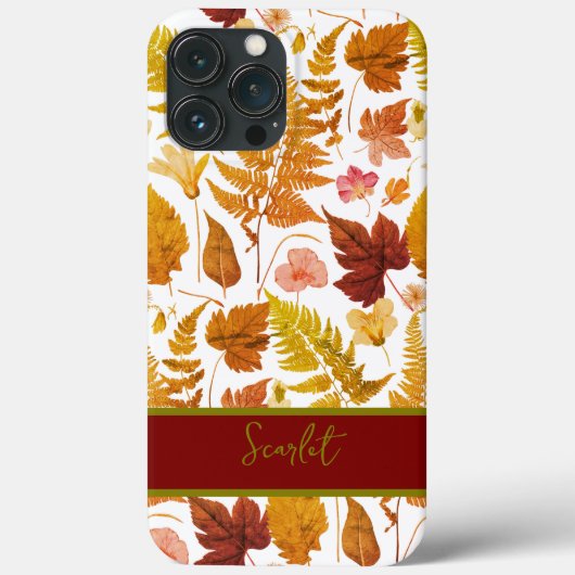 Moderne elegante Halloween lente bladeren & bloeme Case-Mate iPhone Case (Achterkant)