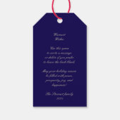 Moderne elegante hand getekend vrolijke kerst cadeaulabel (Achterkant)