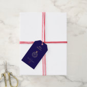 Moderne elegante hand getekend vrolijke kerst cadeaulabel (Met Touw)