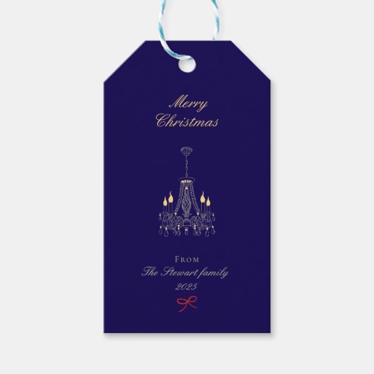 Moderne elegante hand getekend vrolijke kerst cadeaulabel (Voorkant)