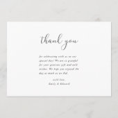 Moderne Elegante Handbelettering Fotobruiloft Bedankkaart (Achterkant)