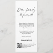 Moderne Elegante Handgeschreven Huwelijksdiner Menu (Achterkant)