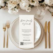 Moderne Elegante Handgeschreven Huwelijksdiner Menu