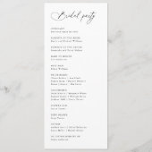 Moderne Elegante Handgeschreven Kalligrafie Bruilo Programmakaart (Achterkant)