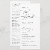 Moderne Elegante Handgeschreven Kalligrafie Bruilo Programmakaart (Voorkant / Achterkant)