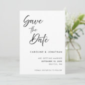 Moderne Elegante Handgeschreven Lettertype | Trouw Save The Date (Staand voorkant)