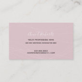 Moderne elegante handgeschreven naam bord-roze visitekaartje (Achterkant)