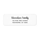 Moderne elegante handgeschreven script familienaam etiket (Voorkant)
