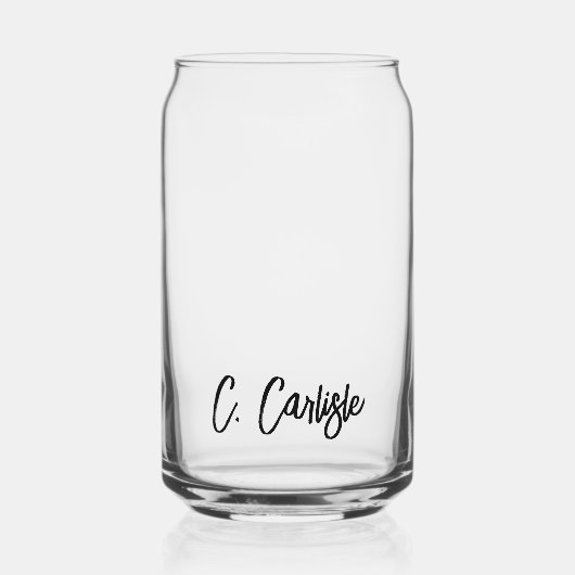 Moderne Elegante Handgeschreven Script Gepersonali Blikvorm Glas (Voorkant)