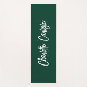 Moderne Elegante Handgeschreven Script Groene Yogamat (Voorkant)