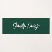 Moderne Elegante Handgeschreven Script Groene Yogamat (Voorkant (horizontaal))