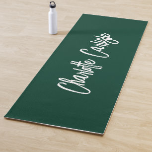 Moderne Elegante Handgeschreven Script Groene Yogamat