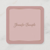 Moderne elegante handgeschreven script luxe afgero vierkante visitekaartje (Voorkant)