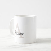 Moderne Elegante Handgeschreven Script Monogram & Koffiemok (Voorkant links)