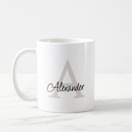Moderne Elegante Handgeschreven Script Monogram &  Koffiemok