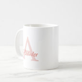 Moderne Elegante Handgeschreven Script Monogram &  Koffiemok (Voorkant links)