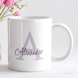 Moderne Elegante Handgeschreven Script Monogram &  Koffiemok