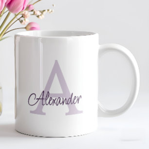 Moderne Elegante Handgeschreven Script Monogram &  Koffiemok