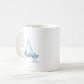 Moderne Elegante Handgeschreven Script Monogram &  Koffiemok (Voorkant links)