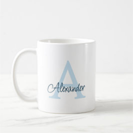 Moderne Elegante Handgeschreven Script Monogram &  Koffiemok