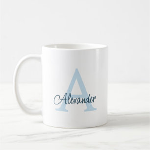 Moderne Elegante Handgeschreven Script Monogram &  Koffiemok