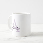 Moderne Elegante Handgeschreven Script Monogram & Koffiemok (Voorkant links)