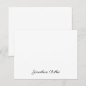 Moderne Elegante Handgeschreven Script Tekst Schoo Notitiekaartje (Voorkant / Achterkant)