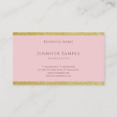 Moderne, elegante handschriftenroze gouden plaat visitekaartje (Achterkant)