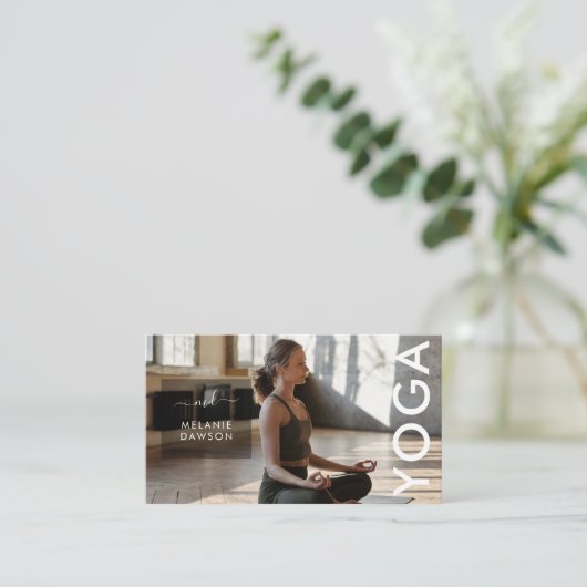 Moderne Elegante Handtekening Monogrammed Visitekaartje (Staand voorkant)