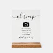 Moderne Elegante Handtekening Script Oh Snap Acryl Bord (Voorkant)