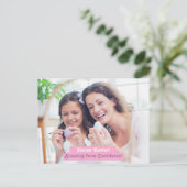 Moderne Elegante Happy Easter Familiefoto Briefkaart (Staand voorkant)